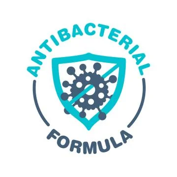 Antibacterial formula emblem Stock Illustration