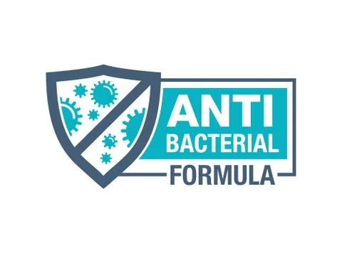 Antibacterial formula horizontal stamp Stock Illustration