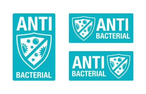 Antibacterial formula rectangular emblem Stock Illustration