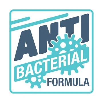 Antibacterial formula sticker layout Stock Illustration