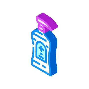 Antibacterial liquid soap isometric icon vector illustration Stock Illustration