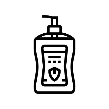 Antibacterial liquid soap line icon vector illustration Stock Illustration