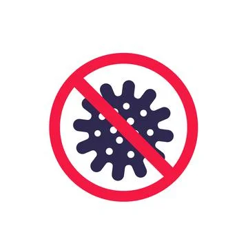 Antibacterial, no bacteria sign, vector icon Stock Illustration