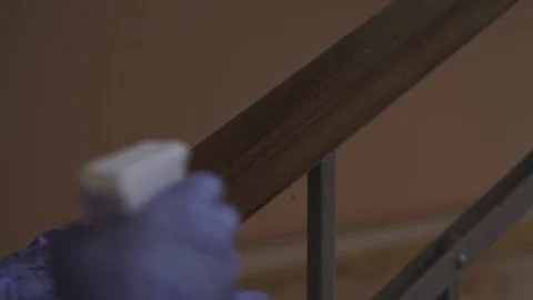 Antibacterial quarantine cleaning using spray bottle to prevent coronavirus Stock Footage 130130419