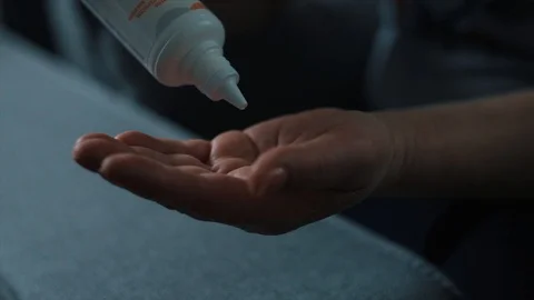 Antibacterial Sanitizer Applied On Hands Stock-Footage 126843680