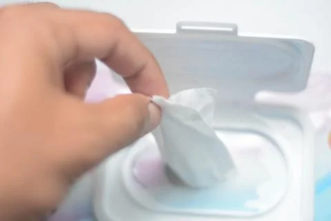 Antibacterial wipe tissue Stock Photos