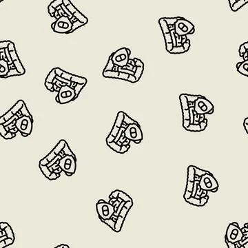 Antibiotic antidiarrheal medication line vector seamless pattern Stock Illustration