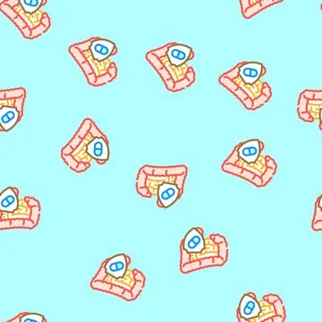 Antibiotic antidiarrheal medication vector seamless pattern Stock Illustration