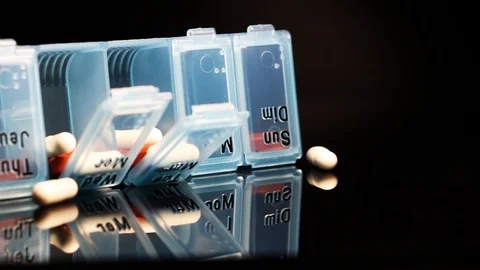 Antibiotic medication for healing diabetes and high blood pressure. Stock Footage