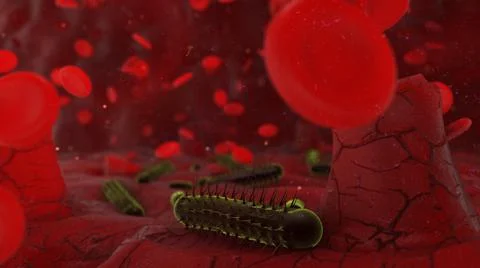 Antibiotic resistant bacteria cells science healthcare medicine - 3D render Stock Illustration