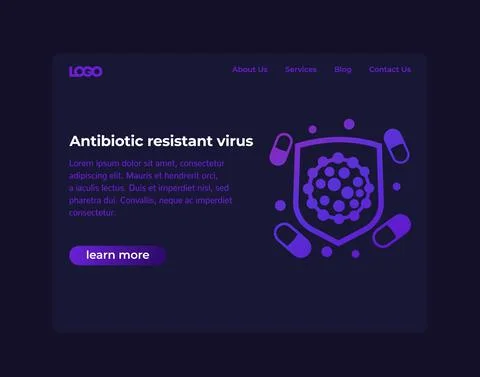 Antibiotic resistant virus vector design for web Stock Illustration