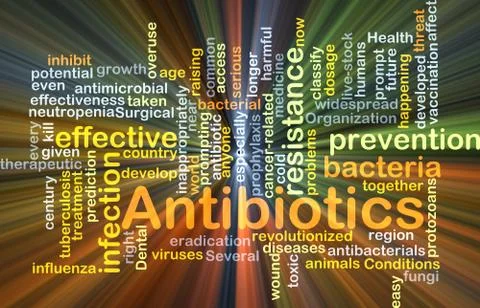 Antibiotics background concept glowing Stock Illustration