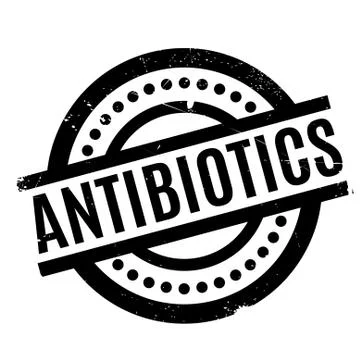 Antibiotics rubber stamp Stock Illustration
