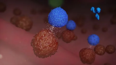 Antibodies activate T cells to kill tumors, cancer 스톡 동영상 345101450