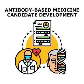 Antibody based medicine candidate developing process Stock Illustration