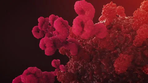 Antibody Binding to Virus Follow Camera 3D Medical Animation Stockbeeldmateriaal 325717044
