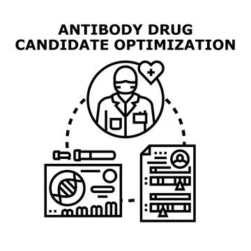 Antibody drug candidate optimization developing process Stock Illustration