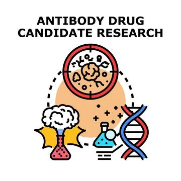 Antibody drug candidate research developing therapeutic strategy Stock Illustration