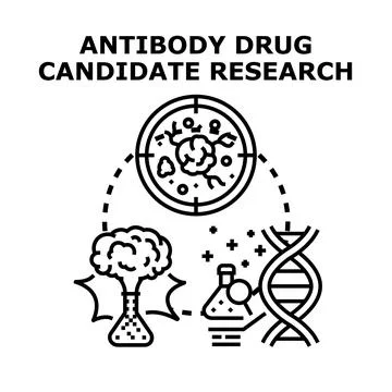 Antibody drug candidate research developing therapeutic strategy Stock Illustration