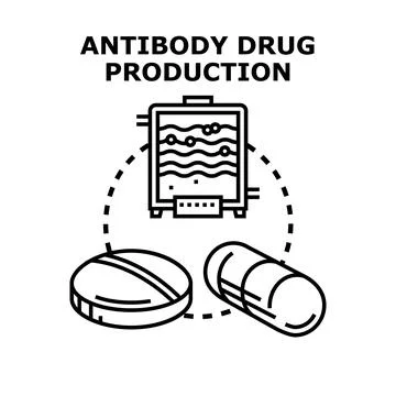 Antibody drug production process developing medication Stockillustratie