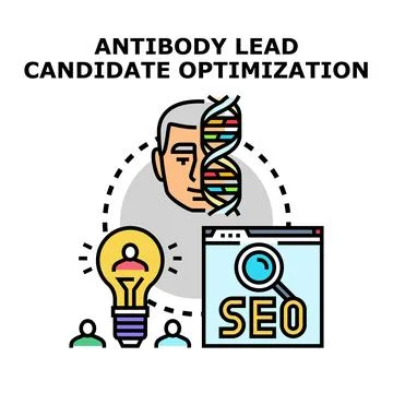 Antibody lead candidate optimization concept vector illustration Иллюстрация