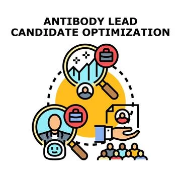 Antibody lead candidate optimization process concept Stock Illustration