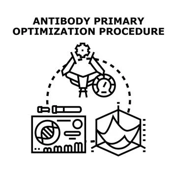 Antibody primary optimization procedure in laboratory diagnostics Ilustración de archivo