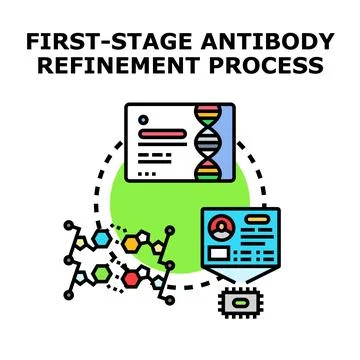 Antibody refinement process through genetic engineering analysis Illustrazione stock
