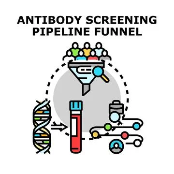 Antibody screening pipeline funnel vector concept イラスト素材