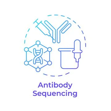 Antibody sequencing blue gradient concept icon Illustrazione stock