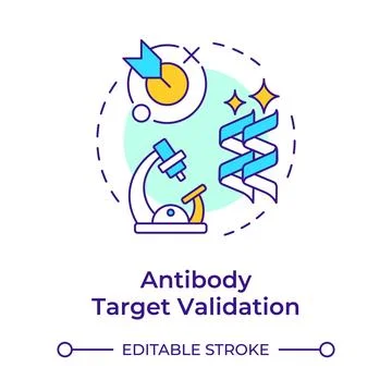 Antibody target validation multi color concept icon Illustrazione stock