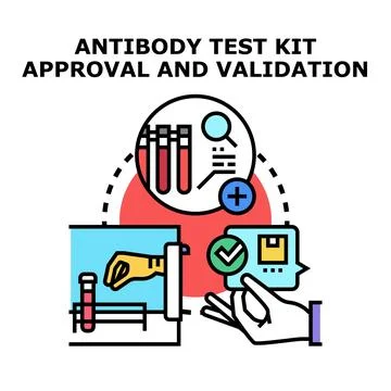 Antibody test kit approval and validation process 스톡 일러스트