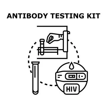 Antibody testing kit for medical diagnostics concept 库存插图