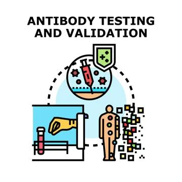 Antibody testing validation for infection immunity concept Stock Illustration