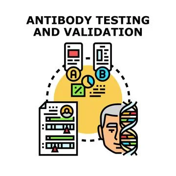 Antibody testing validation process with medical results Иллюстрация