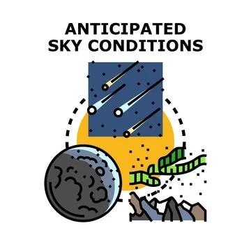 Anticipating celestial phenomena and changing sky conditions Stock Illustration