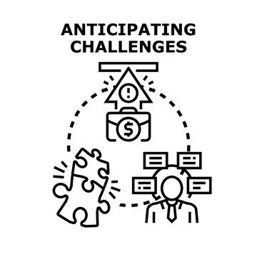 Anticipating challenges with business problem solving strategy イラスト素材