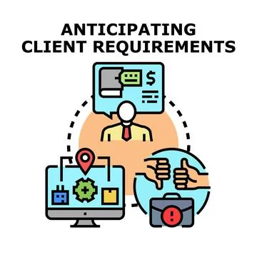Anticipating client requirements for successful project development 스톡 일러스트