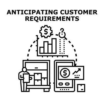 Anticipating customer requirements using data analysis and logistics Stock Illustration
