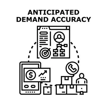 Anticipating demand accuracy for business forecasting concept Stock Illustration