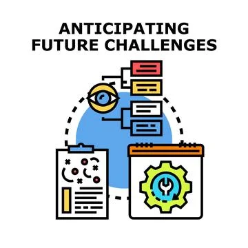Anticipating future challenges and strategic planning concept Stock Illustration