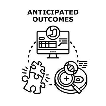 Anticipating future outcomes by analyzing data and solving problems Stock Illustration