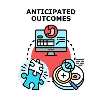 Anticipating future outcomes by analyzing data and solving problems Stock Illustration