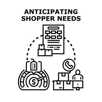 Anticipating shopper needs using data analytics 스톡 일러스트