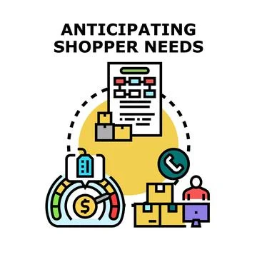 Anticipating shopper needs using data analytics 스톡 일러스트