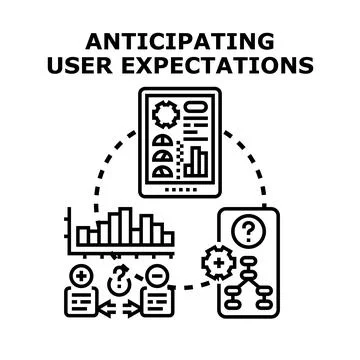 Anticipating user expectations for business development strategy Illustrazione stock
