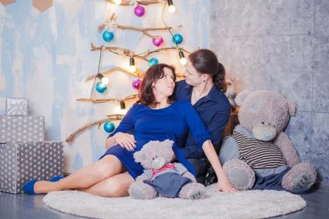 In anticipation of the baby pregnancy Stock Photos