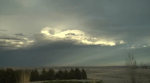 Anticrespuscular Rays in Eastern Sky at Sunset Stock Footage 54752151