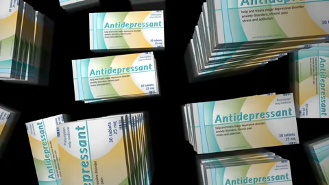Antidepressant tablets pack loop animation Stock Footage 244228970