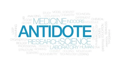 Antidote animated word cloud. Kinetic typography. Stock Footage 107938562